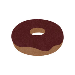 Chocolate donut vector illustration on white background. Chocolate doughnut dessert.