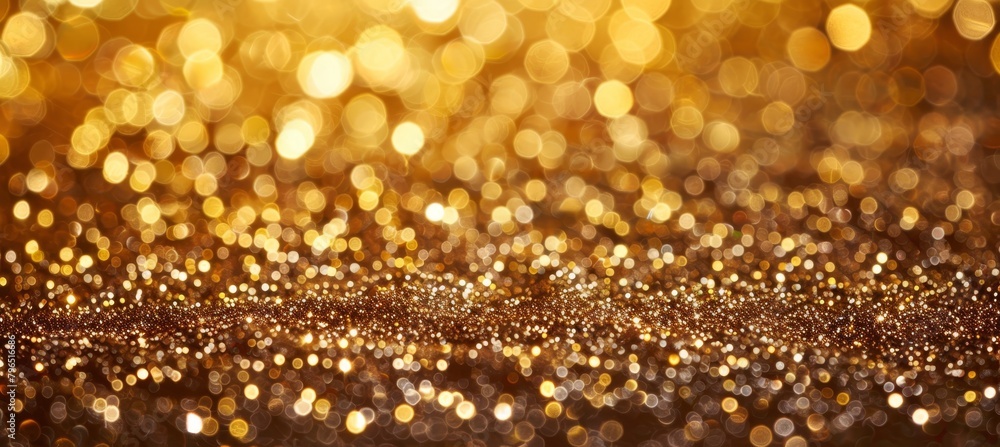 Poster artistic abstract yellow bokeh lights background in soft defocused blur for creative design projects