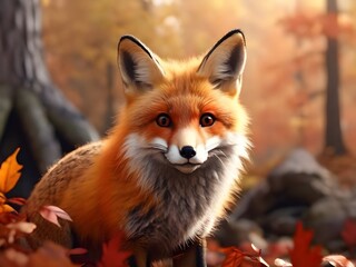 red fox cub,generative ai