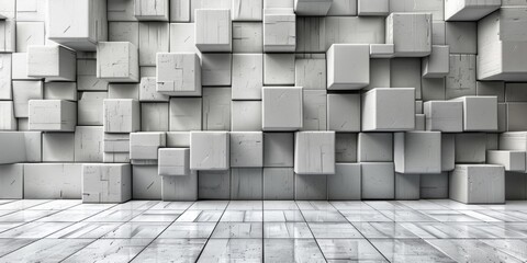 A wall made of white blocks with a large empty space in the middle