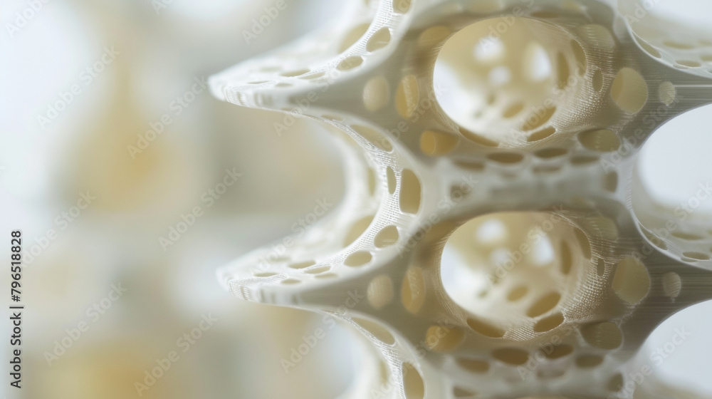 Poster a detailed photograph of an aerogelbased 3d printed object showcasing its intricate and precise desi