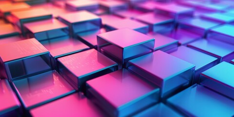 A colorful image of blocks with a metallic sheen