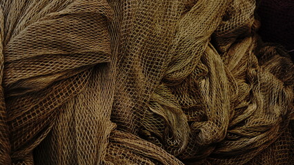 surface texture of big fishing net waving as background