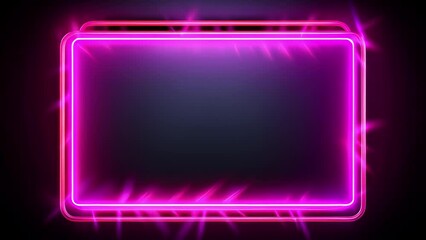 neon glowing empty frame for text, festive shining particles, Vibrant neon border illuminated , holiday promotions, birthday announcements, and sales events with space for customization, seamless loop