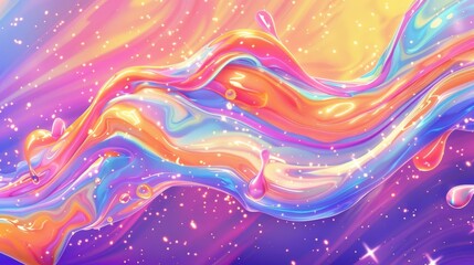 Colorful background with twisting ribbons and sparkles