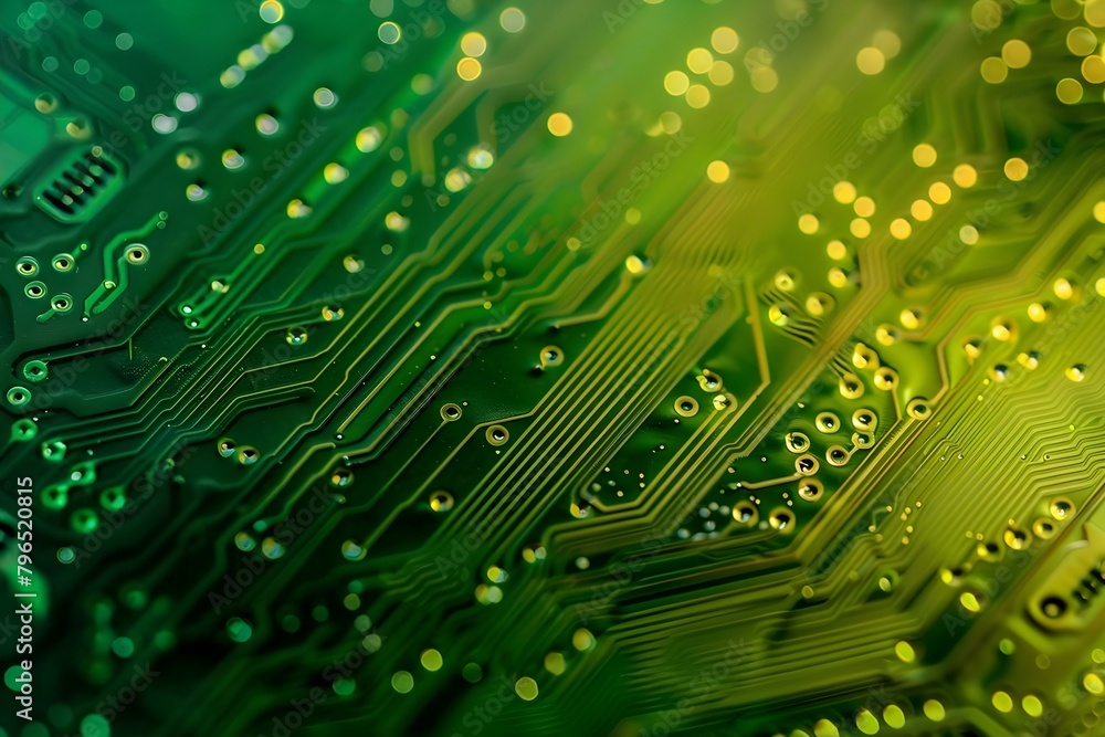 Poster close-up image of computer circuit board. concept technology, close-up shots, computer components, i