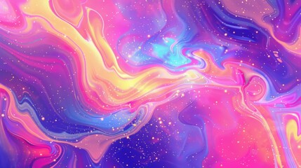 Colorful background with spiraling fog and pulsating quasars