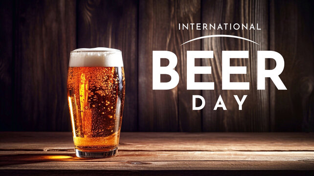 International Beer Day poster design with a glass of beer