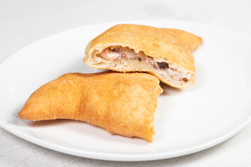 Panzerotto pugliese, Apulian panzerotto, typical fried pizza from Puglia