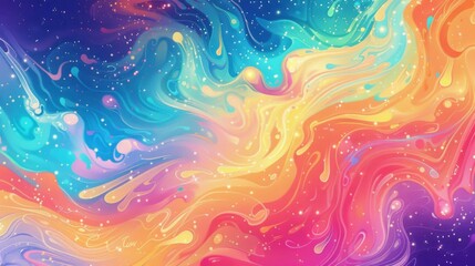 Colorful background with spiraling fractals and nebulae
