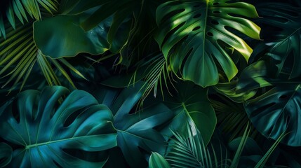 Close-up Photo Of A Tropical Leaf Texture.