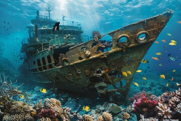 Underwater Wreck: Marine Life Oasis"