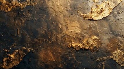 Dark Gold and Bronze Textured Background with Black Oil Paint