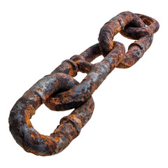 Fototapeta premium Rusted metal chain isolated on transparent background