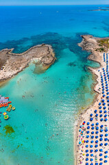 Nissi beach in Ayia Napa, aerial photo of most famous beach in Cyprus - 796527277