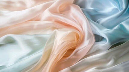 Obraz premium Elegant Pastel Silk Fabrics Draped in Soft Folds
