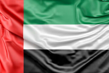 Ruffled Flag of United Arab Emirates. 3D Rendering - 796529613