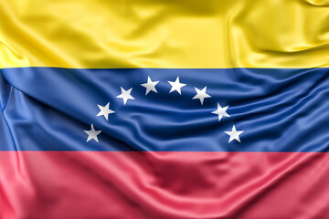 Ruffled Flag of Venezuela. 3D Rendering - 796529620