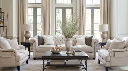 Choose furniture with neutral upholstery to create a serene atmosphere.