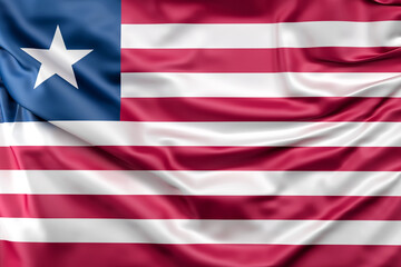 Ruffled Flag of Liberia. 3D Rendering - 796530091