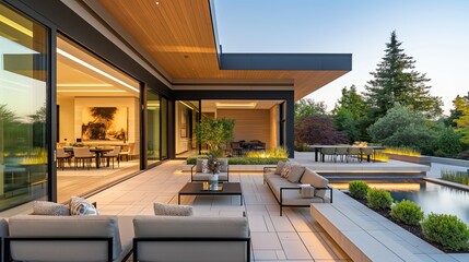 A Modern Commercial Building With Steps Leading Up To The Entryway.