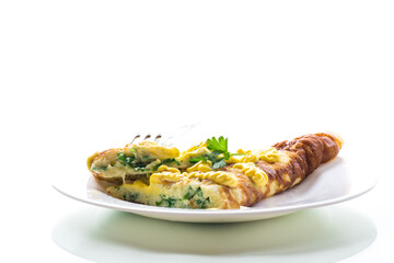 fried omelette stuffed with herbs, parsley, dill