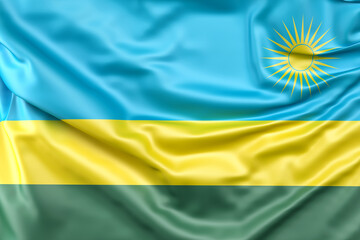 Ruffled Flag of Rwanda. 3D Rendering - 796530697