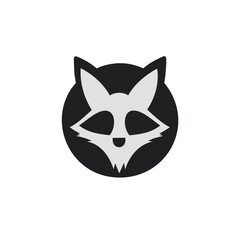 black cat face icon, Vector Fox Image - Modern Graphic of Wild Creature for Digital Art, Drawing