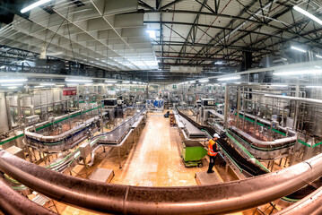 Interior of the PIlsner Urquell Beer bottling plant