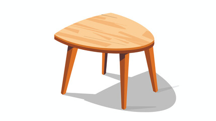 Wooden low table with three legs triangular table 