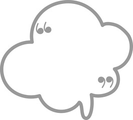 Black and white color speech bubble balloon with quotation marks, icon sticker memo keyword planner text box banner, flat png transparent element design	