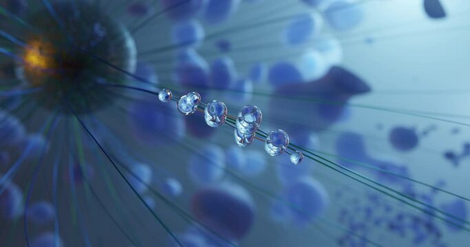 Flucytosine rotating molecular 3d structure ball-and-stick model, looped video antifungal medication