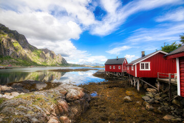 Fishermen's Cabins in Svolvaer, the Biggest Village in Lofoten, Norway
