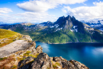 View from Barden on the Beautiful Island of Senja in Norway, with Mefjorden