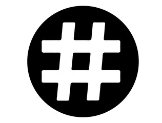 Hashtag symbol silhouette vector art