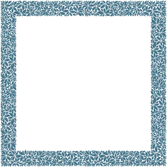 Vector template wide frame composed of leaves. Square.  Isolated on white background.