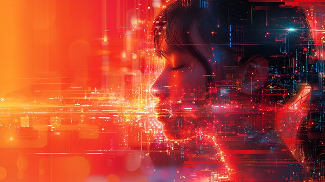 Mensch und DAtenflut, made by AI