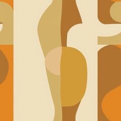 Abstract Geometric Shapes in Warm Earth Tones Design