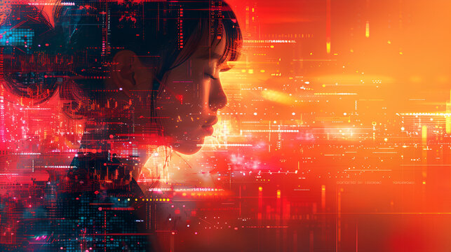 Mensch und DAtenflut, made by AI