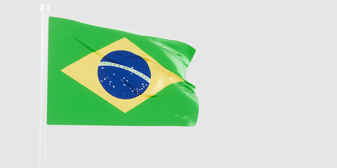 Brazilian flag of silk-3D illustration. 3d render.