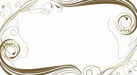 Minimalist Vector Gold Border on White Background, Elegant Flat Design with Clean Lines and Shapes 