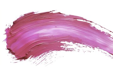 Isolated Large Brush Stroke of Pink Lipstick on White Background, Artistic Makeup Concept 