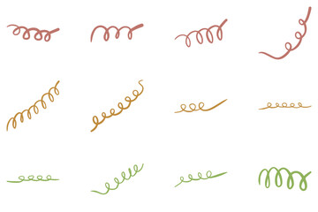 Decorative spiral line design set