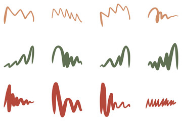 Decorative abstract line design set