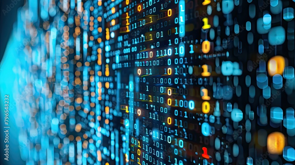 Poster a computer screen with a blue background and a row of numbers