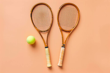 Tennis rackets, balls, and courts capture the essence of the sport in action, AI generative.