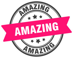 amazing stamp. amazing label on transparent background. round sign