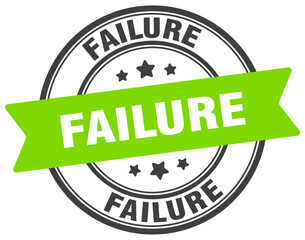 failure stamp. failure label on transparent background. round sign