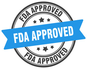 fda approved stamp. fda approved label on transparent background. round sign