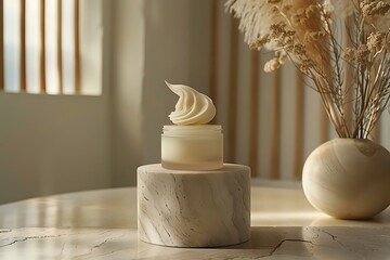 Modern Skin Care: Cream Application on Smooth Skin